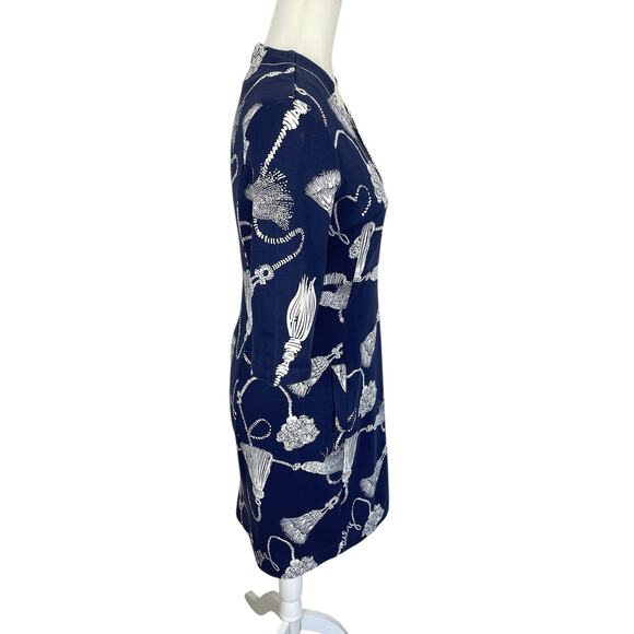 Lilly Pulitzer Joanie Sheath Dress Navy Blue Size Small Nautical Tassels Rope - Picture 7 of 16